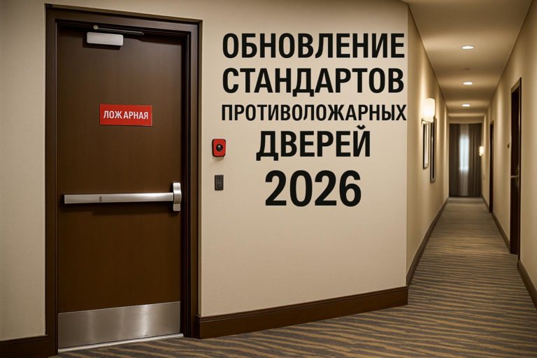 Анализ новых требований к противопожарным дверям для гостиниц и медицинских учреждений с 2026 года по СП 2.13130.2020.