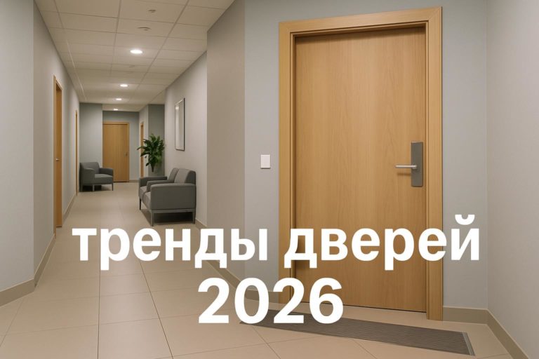 Обзор ключевых тенденций в дизайне дверей для гостиниц, офисов и медицинских учреждений в 2026 году.