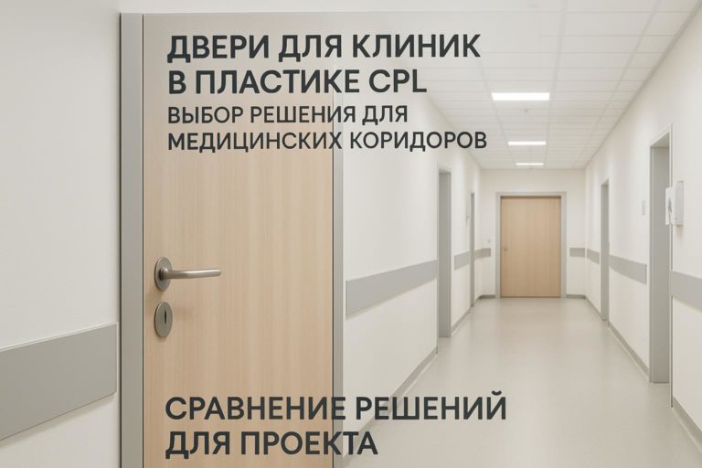 Особенности дверей для клиник с покрытием CPL для медицинских коридоров. Что важно учитывать в выборе, эксплуатации и проектировании.