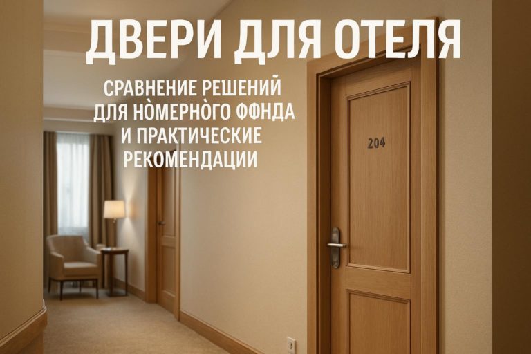 Практический гайд по выбору дверей для отеля — сравнение материалов, звукоизоляции, противопожарных норм и отделок. Для архитекторов, генподрядчиков и собственн