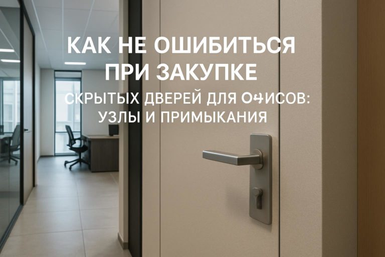 Практическое руководство по выбору скрытых дверей для офисов с учетом конструктивных узлов и примыканий для собственников, архитекторов и подрядчиков.