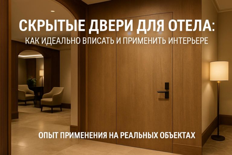Как скрытые двери для отеля согласовать с интерьером, особенности выбора и успешный опыт применения на реальных объектах.