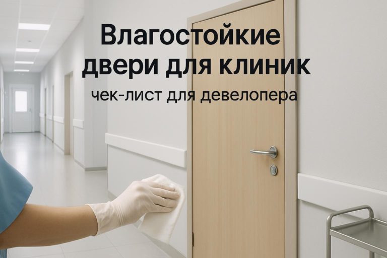 Ключевые критерии выбора влагостойких дверей для клиник, гигиенические требования и советы девелоперам по проектированию и закупке.