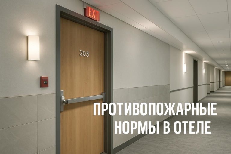 Обзор нормативов для гостиничных дверей: противопожарные, звукоизоляционные и другие требования для объектов B2B и B2G.