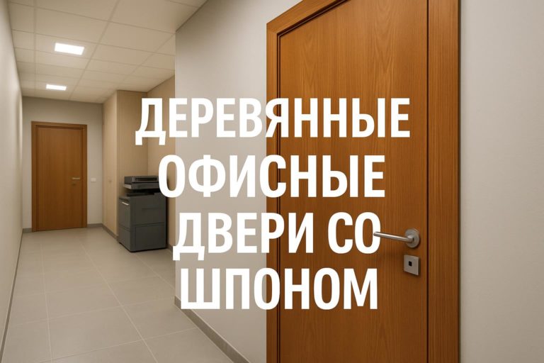 Обзор деревянных офисных дверей со шпоном для современных офисных интерьеров. Варианты отделок, преимущества и ключевые особенности.
