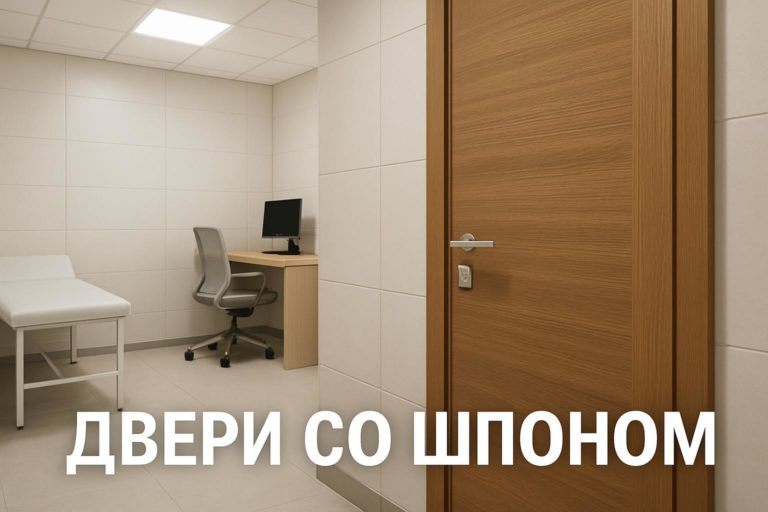 Премиальные шпонированные двери для диагностических центров: сочетание эстетики и долговечности в медицинских проектах.