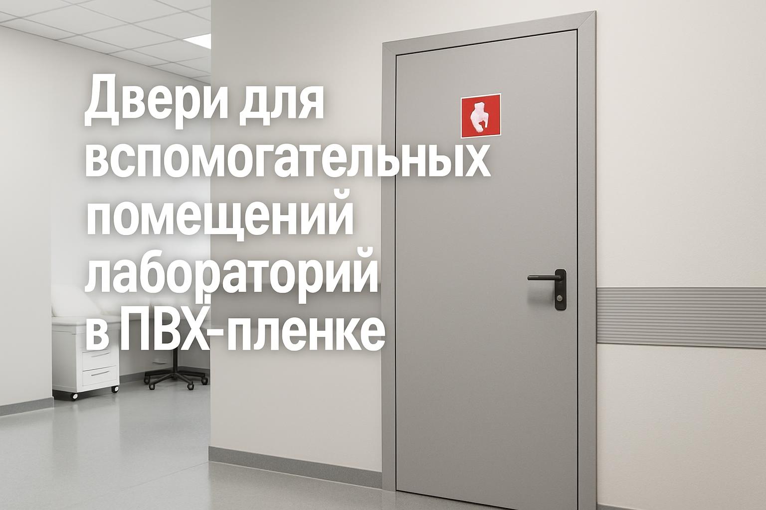 Двери для вспомогательных помещений лабораторий в ПВХ-пленке: плюсы и минусы по сравнению с окраской и ламинатом для медицинских объектов.