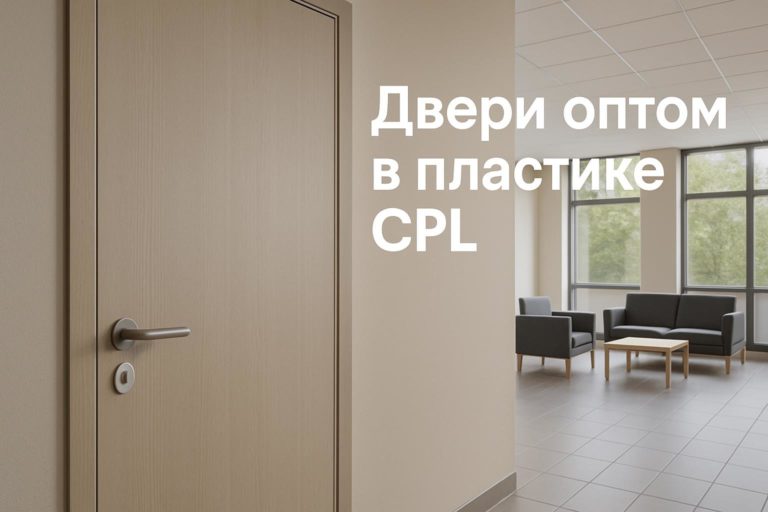 Эффективные двери оптом в пластике CPL для гостиниц, офисов и медучреждений — высокая износостойкость и разнообразие отделок для проектов B2B и B2G.