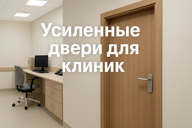 Усиленные двери для клиник обеспечивают надежность и долговечность в условиях высокой нагрузки и частой эксплуатации.