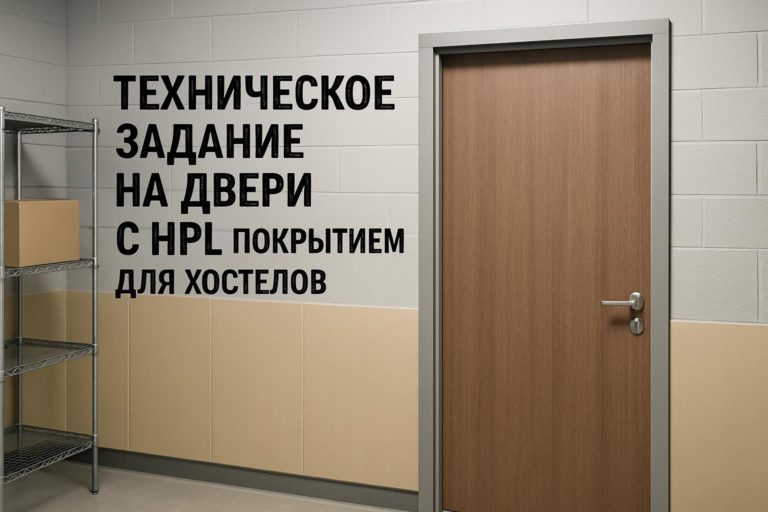 Как прописать в ТЗ двери с HPL покрытием для хостела: зоны применения, конструкция, кромка, основание, уход и проверка документации.