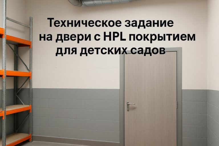 Как прописать требования к дверям с HPL для детского сада: зоны применения, проверка конструкции, кромки, уборки и проектной документации.
