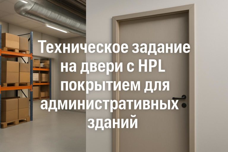Как корректно прописать в ТЗ двери с HPL покрытием для административных зданий: состав дверного блока, кромка, зоны, риски и проверка документации.