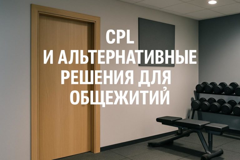 Как сравнить CPL, HPL, ПВХ, окраску и шпон для общежитий: по зонам, конструкции двери, кромкам, уборке и проектной документации.